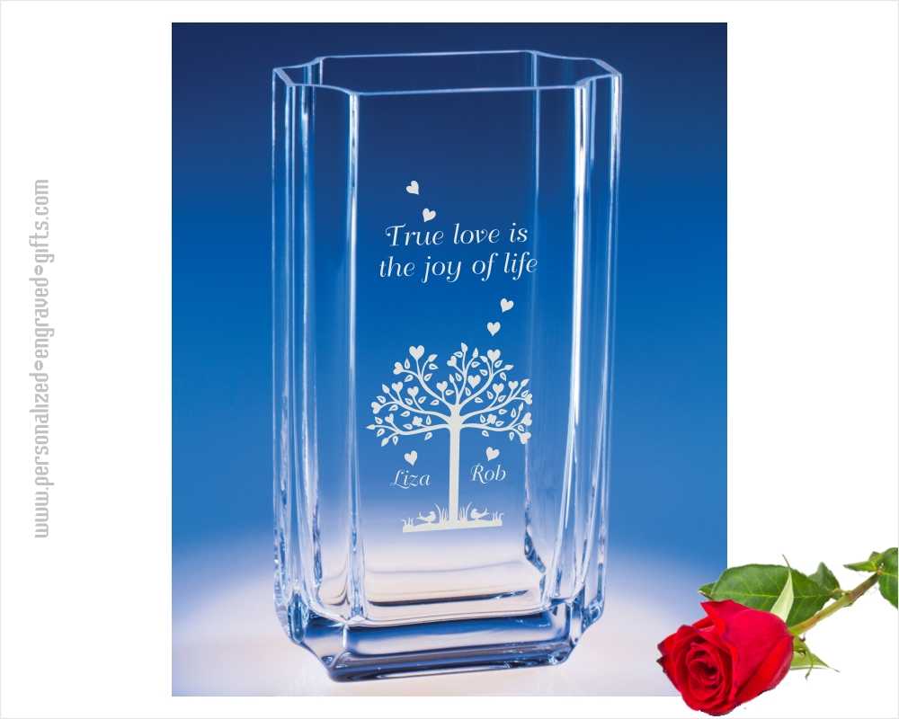 Engraved Glass Vases Personalized Deep Etched Vases 6483